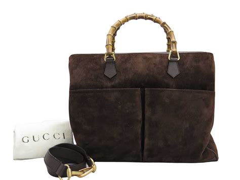 gucci bamboo tote bag|gucci suede bamboo bag.